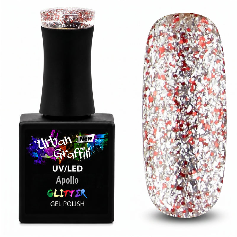 Apollo - UGGP-A0907 Urban Graffiti crveni i srebrni sjajni gel lak 15ml