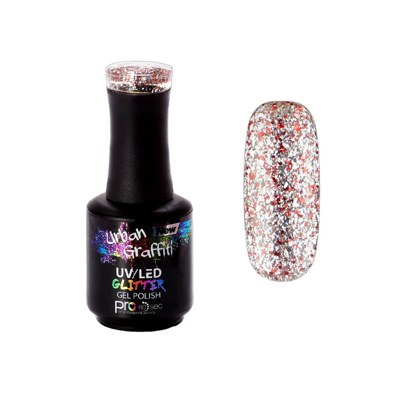 Apollo - UGGP-A0907 Urban Graffiti crveni i srebrni sjajni gel lak 15ml